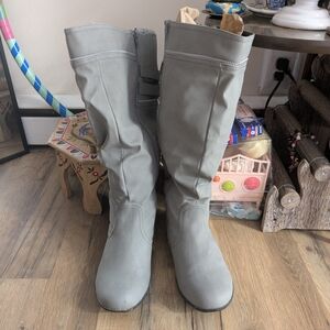 Gray Women's Knee-High Boots